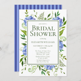 Blå Hydrangeas Blommigt VattenfärgsMöhippa Inbjudningar