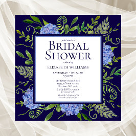 Blå Hydrangeas Blommigt VattenfärgsMöhippa Inbjudningar