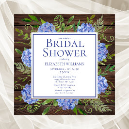 Blå Hydrangeas Blommigt VattenfärgsMöhippa Inbjudningar