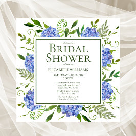 Blå Hydrangeas Blommigt VattenfärgsMöhippa Inbjudningar