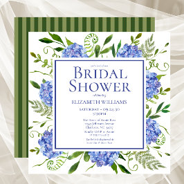 Blå Hydrangeas Blommigt VattenfärgsMöhippa Inbjudningar