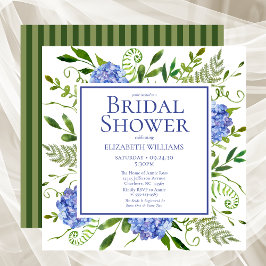 Blå Hydrangeas Blommigt VattenfärgsMöhippa Inbjudningar