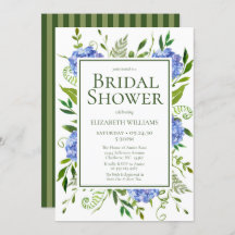 Blå Hydrangeas Blommigt VattenfärgsMöhippa