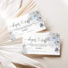Blå Hydrangeas elegant, blöjräff biljett Tilläggskort