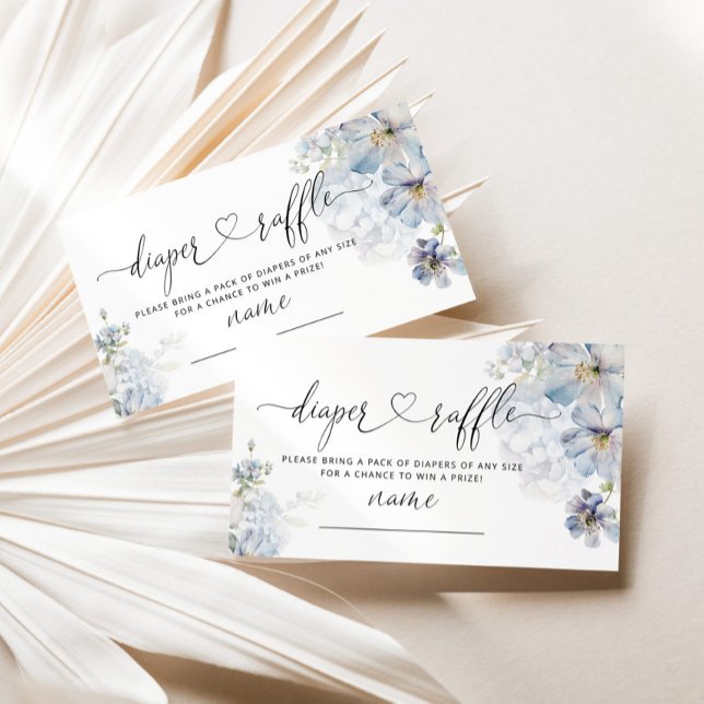 Blå Hydrangeas elegant, blöjräff biljett Tilläggskort (Skapare uppladdad)