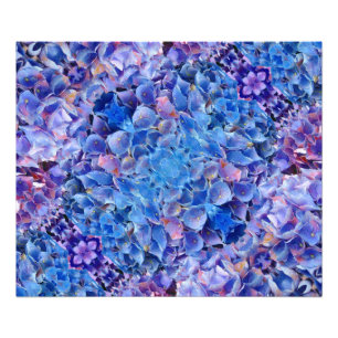 Blå Hydrangeas Flowers Photo Print Fototryck