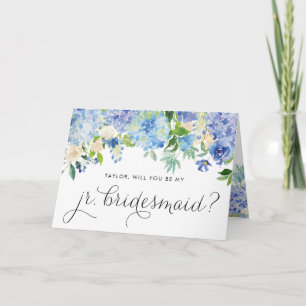 Blå Hydrangeas kommer du att bli min Junior Brides Kort