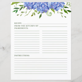 Blå Hydrangeas receptsida