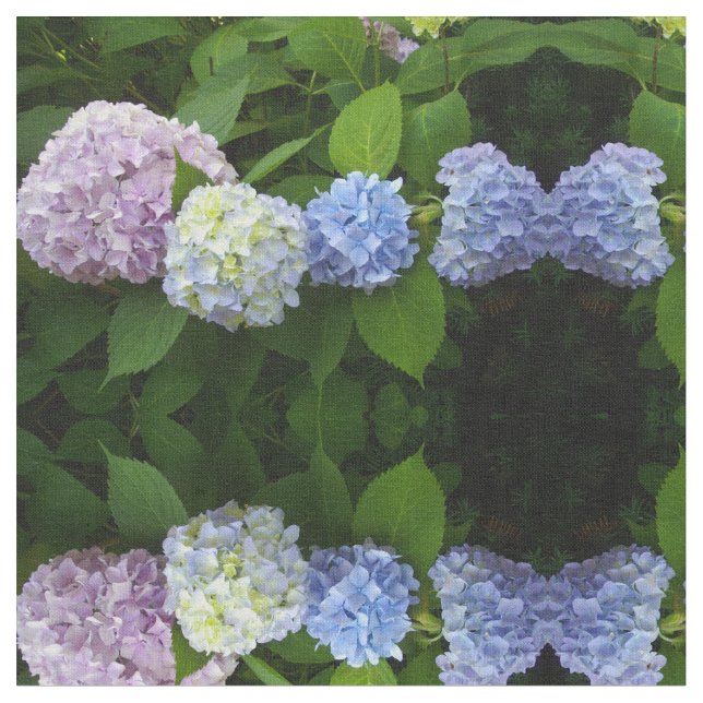 Blå Hydrangeas, rosa hydrangeas, lila hydrangea Tyg (Närbild)
