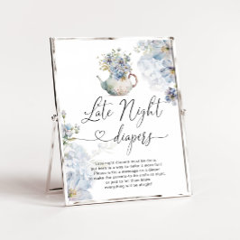Blå Hydrangeas tea party baby Late night diables Poster