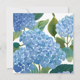Blå Hydrangeas | Vacker Blomsterbuske Kort