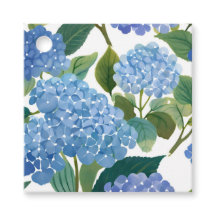Blå Hydrangeas Vattenfärg Blommor