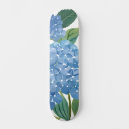 Blå Hydrangeas Watercolor-Blommigt Mini Skateboard Bräda 18,5 Cm