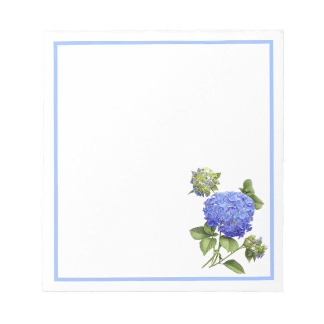 Blå Hydrangeor Anteckningsblock (Framsida)