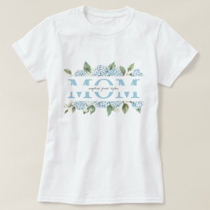 Blå Hydrangeor Blommiga Barns Namn Mamma Gåva T Shirt