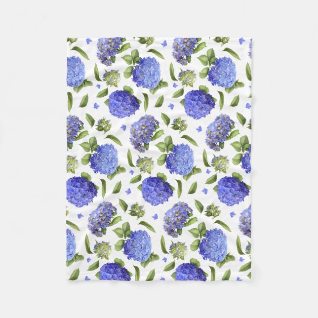 Blå Hydrangeor Fleecefilt (Framsidan)