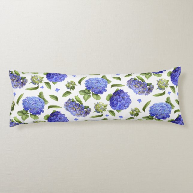 Blå Hydrangeor Kroppskudde (Baksidan)