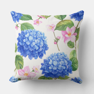 Blå Hydrangeor Kudde