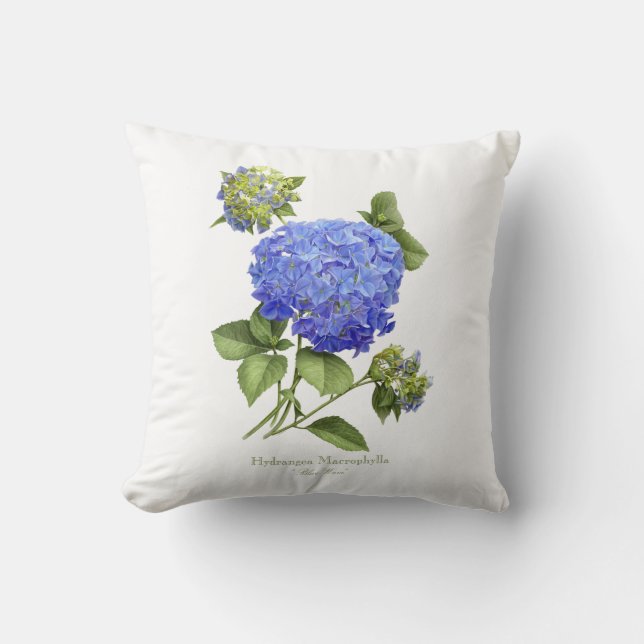 Blå Hydrangeor Kudde (Framsida)