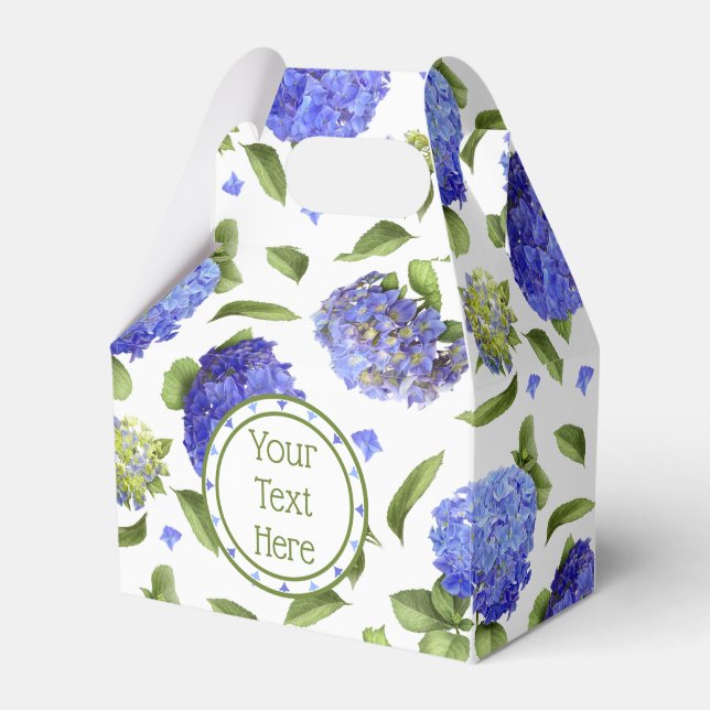 Blå Hydrangeor Presentaskar (Framsidan Sidan)