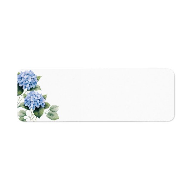Blå Hydrangeor Returadress Etikett (Framsidan)