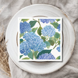 Blå Hydrangeor | Vacker Blomsterbuske Pappersservett