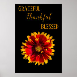 Blå i blomma poster