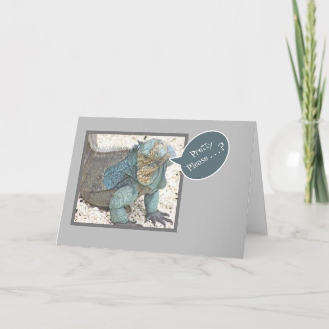 BLÅ IGUANA/HUVUDET LUTAT/"VÄNLIGEN?/BLI FRISK S KORT (Framsida)