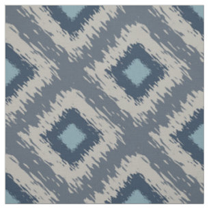 Blå ikat Mönster Diamond Tribal-utskrift rediger Tyg