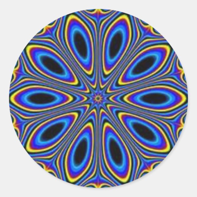 Blå Illusion Runt Klistermärke (Framsida)