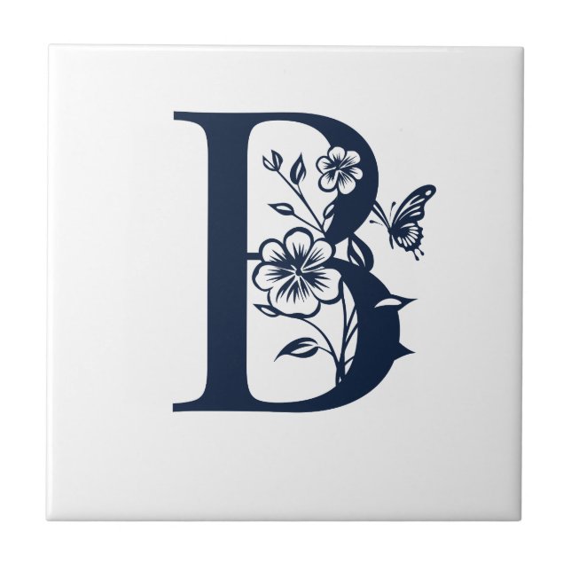 blå inbjudan brev B enkel Kakelplatta (Framsidan)