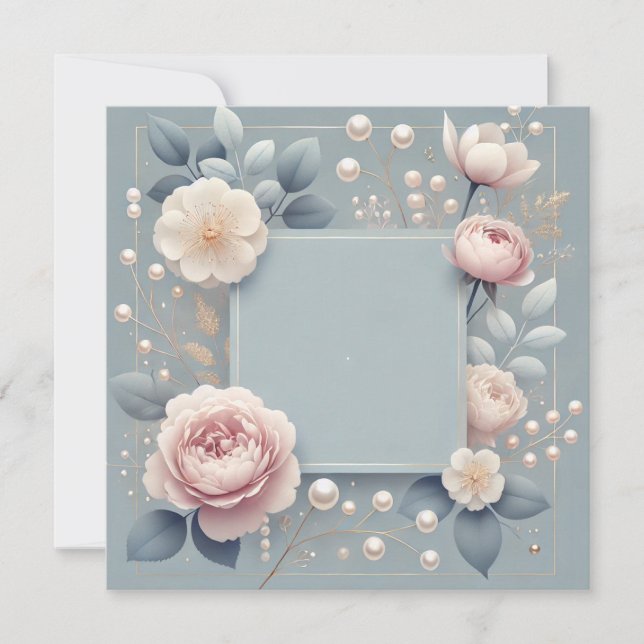 Blå inbjudan tillkännagivande (Framsida)