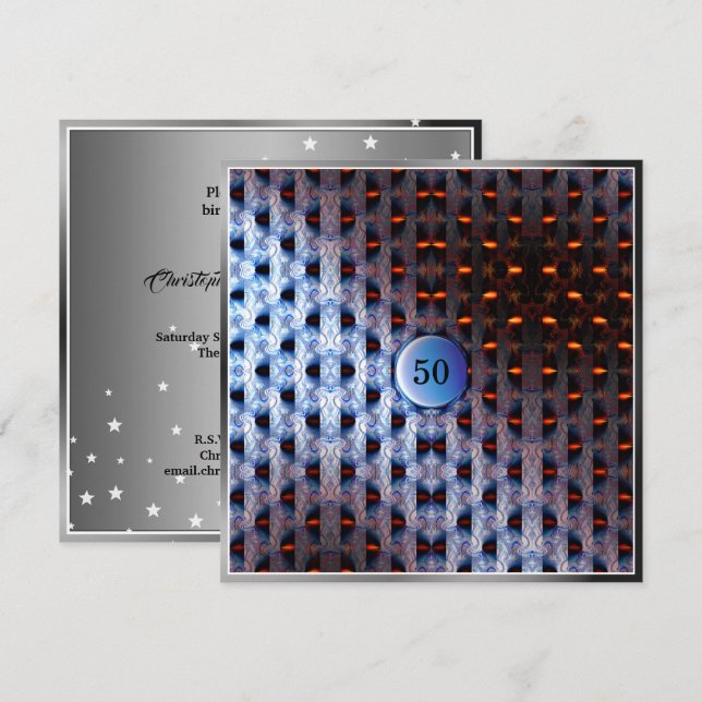 Blå Inbjudningar (Fram/baksida)