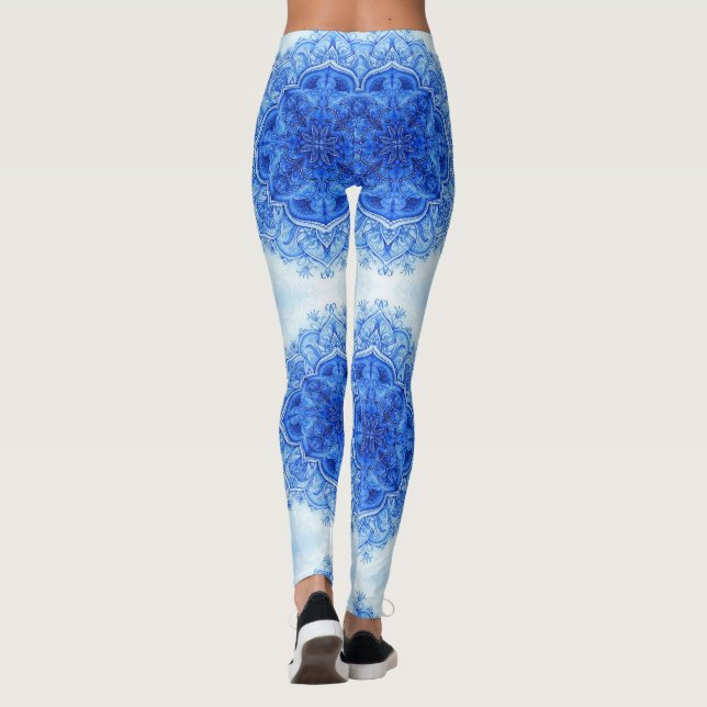 Blå indianformslegeringar yoga pant leggings (Baksida)