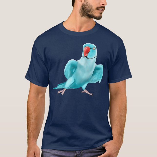 Blå indianhaltig papegoja t shirt (Framsida)