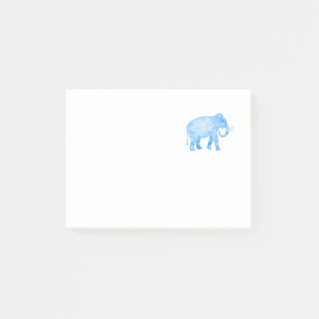 Blå indiansk elefant med Finare Mönster Post-it Block (Framsida)
