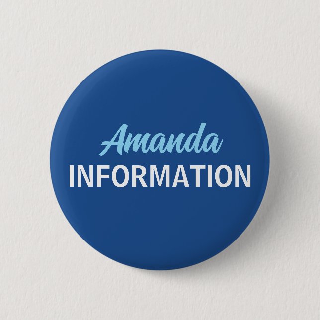 Blå informationsvolontär  knapp (Framsida)