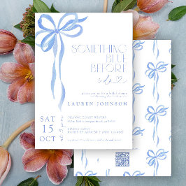 Blå innan jag gör QR-Möhippa Inbjudningar