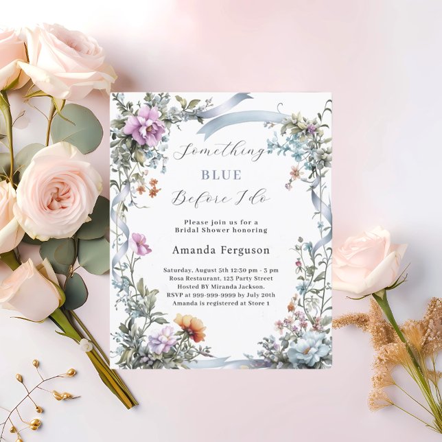 Blå innan jag gör rosa Inbjudningskort för möhippa (Skapare uppladdad)