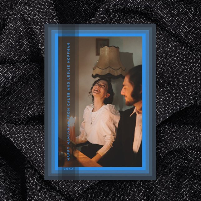 Blå inramad julkort (Skapare uppladdad)