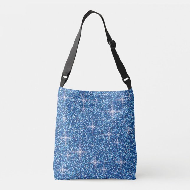 Blå iridescent glitter axelväska (Baksida)