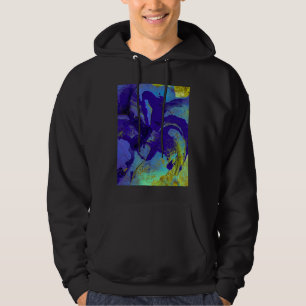 Blå Iris Abstrakt Hoodie