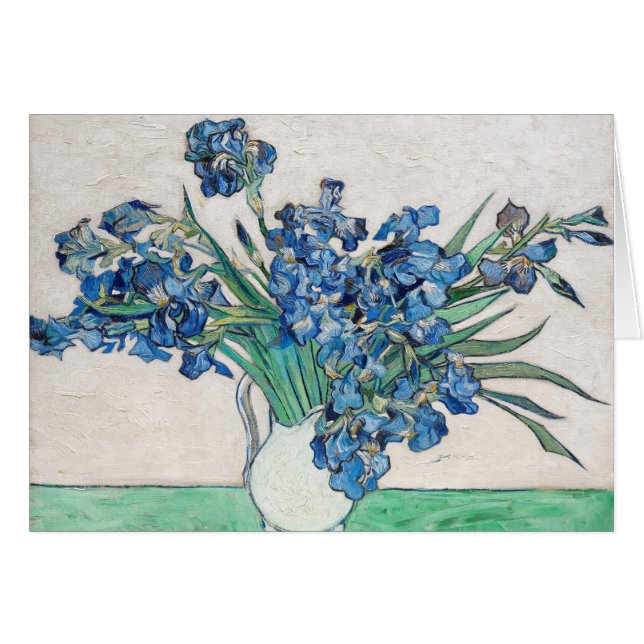 Blå Iris av Vincent Van Gogh Finkonst Hälsningskort (Framsidan Horizontal)
