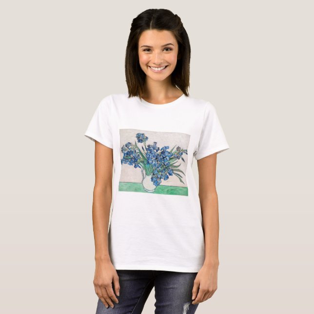 Blå Iris av Vincent Van Gogh Finkonst T Shirt (Hel framsida)