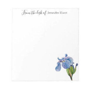 Blå Iris-blomma akvarell Anteckningsblock