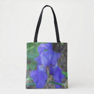 Blå iris-blomma Tote Bag Tygkasse