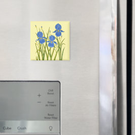 Blå Iris Blommor Magnet