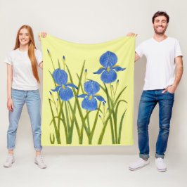 Blå Iris Fleecefilt