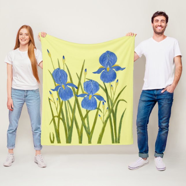 Blå Iris Fleecefilt (På plats)