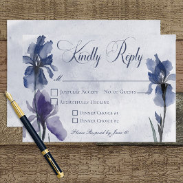 Blå Iris Flowers Blue Modern Responcard OSA Kort